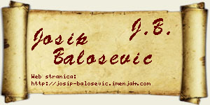 Josip Balošević vizit kartica
